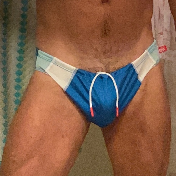 Aussiebum, swim suit , blue and white, large, NWOT - Picture 1 of 8